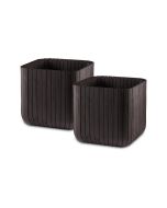 Keter conjunto 2xvaso polyal wood planter - 40x40x40 cm e 50l - marrom