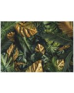 Papel de parede folhas verde dourado 300x210 fotomurais quarto