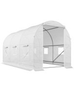 Estufa tipo túnel 350x200x200 cm pe e metal color blanco Outsunny