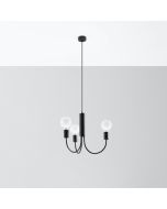 Candelabro pequeno 3 preto aço 45x100x45cm