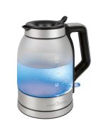 Chaleira eléctricaem vidro 1,7 l, jarro elétr proficook wks 1215g prata 220