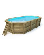 Piscina de madeira "miami 130" - 4,86 x 3,36 x 1,30 m + cobertura bolha 180