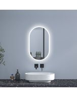 Espelho de casa de banho LED 45 x 75 cm, oval, anti-embaciamento