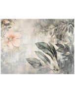 Papel de parede folhas flores 400x280 fotomurais quarto