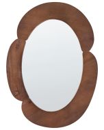 Espelho alvena 60 cm 80 cm castanho escuro
