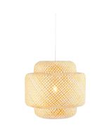 Candeeiro de teto trenzada com bambu de estilo boho e 40 w, castanho