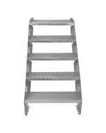 Escada galvanizada ajustável de 5 degraus com 600 mm de largura