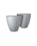 Keter conjunto 2xvaso polyal betão redondo 40 cm e 30l - cinza