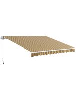 Toldo manual 350x250 cm tecido poliéster, alumínio e ferro bicolor Outsunny