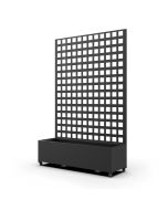 Parede divisória toma com floreira aço galvanizado 190x82x38 cm preto