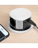 Emuca multiconector vertikal push diâmetro 100mm, 3 fichas tipo schuko, 1