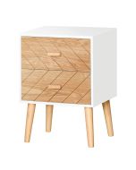 Mesa de cabeceira 40x30x55,5 cm mdf e madeira de pinho bicolor Homcom