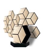 Pack 10 painel acústico parede hexagonal madeira clara helsinki 30x30x1cm