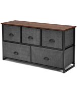 Cômodas - helloshop26 - cômoda com 5 gavetas - 100 x 30 x 53,5 cm - ferro/m