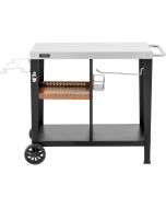 Carrinho para servir churrasco "gelia" 117 x 59 cm - aço inoxidável - preto
