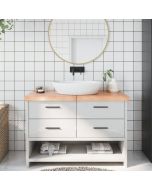 Bancada p/ wc 120x60x(2-6) cm madeira maciça tratada castanho ergft5685