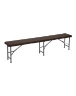 Banco dobrável para restauração efeito vime 180x30x43cm 7house