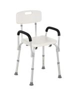 Cadeira para duche 47x50x74-87 cm liga de alumínio e pe color blanco Homcom
