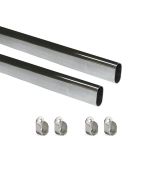 Emuca lote de 2 calhas de armário ovais 30x15mm comprimento 0,75m com