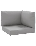 Almofadões p/ móveis de paletes 3 pcs tecido oxford cinzento
