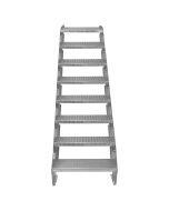 Escada galvanizada ajustável com 8 degraus de 600mm de largura