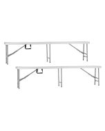 Pacote de 2 bancos dobráveis ​​para catering branco 180x30x43cm 7house