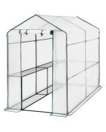 Tectake estufacobertura,4 prateleiras,malha arame,186x120x190,branco