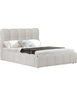 Cama de casal em tecido "davos" com arrumação - 140 x 190 cm - bege