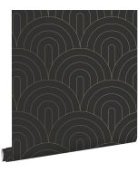 Estahome papel de parede motivo art deco preto e branco 53 cm x 10.05 m