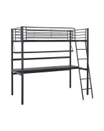Cama alta com secretária "alona" - 90 x 190 cm - preto