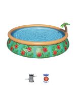 Piscina insuflável fast set Bestway paradise palms 4, 57 m x 84 cm com
