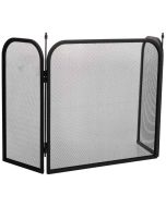 Blindagem de lareira em metal preto, 97x02x53 cm