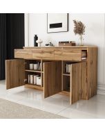 Aparador em madeira 3 portas 3 gavetas natural 81x135x40cm
