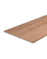 Placa de melamina carvalho escuro 2 cantos 244 x 60 x 1,6 cm
