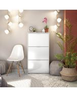 Móvel para sapatos 3 portas branco brilhante Klum 60x22x113cm