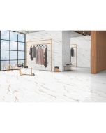 Pavimento porcelânico retificado grande formato mármore dourado mate 60x120cm C1 Amira