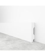 Rodapé poliestireno branco resistente à água passa-cabos 225x5cm 