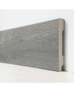 Rodapé poliestireno carvalho cinzento resistente à água passa-cabos 225x8cm Harmonia