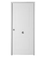 Porta de entrada metálica branca 210x91cm Stam esquerda