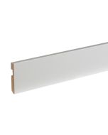 Conjunto 5 rodapés madeira branca passa-cabos 223x9x1,5cm 