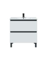 Móvel de casa de banho Ona cor branco e cinzento antracite 80x45cm