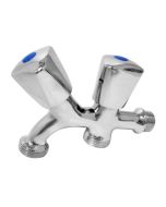 Torneira dupla para máquina de lavar roupa 1/2 com válvula metálica
