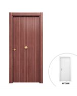 Porta de entrada maciça Flavia sapelly e interior liso branco esquerda 206x86cm