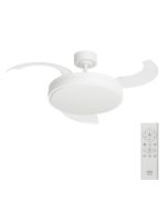 Ventoinha de teto branco com luz LED e motor DC 107cm Ori M Arteconfort