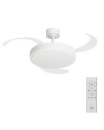 Ventoinha de teto branco com luz LED e motor DC 122cm Ori M Arteconfort