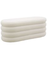 Tectake banco estofado mdf espuma densa, bouclé branco/off-white