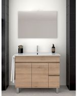 Móvel de banho isquia com lavatório y espelho stepa 100x45cm
