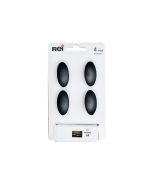 Rei | 4 puxadores para móveis modelo 743 zamak preto fosco | diâmetro 40x19