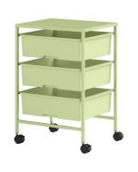 Carrinho auxiliar com roda 40,8x33,5x60,5 cm aço e pp color verde Homcom