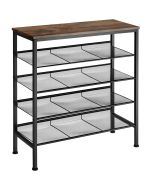 Sapateiro estilo industrial e 4 prateleiras 75,5x30,5x85,5cm madeira oscura